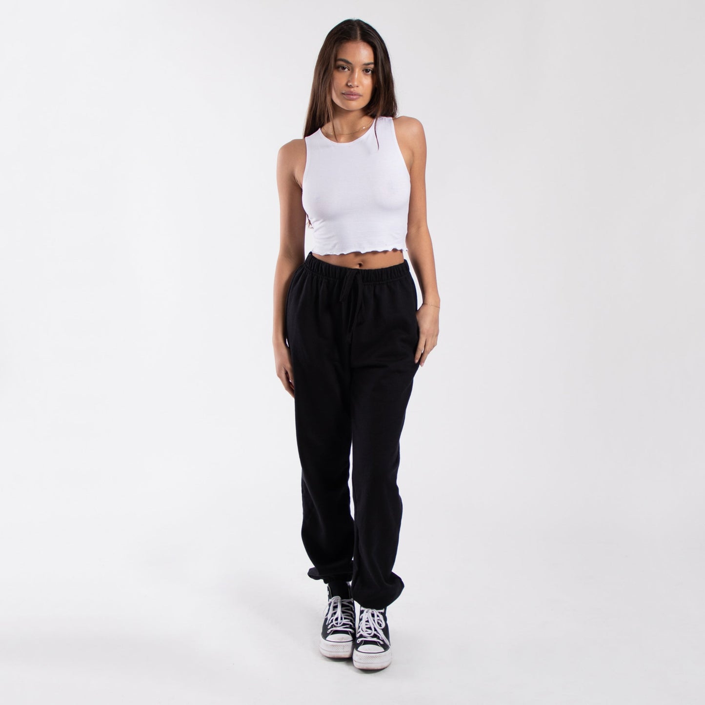 Cropped Lettuce Trim Muscle Tank