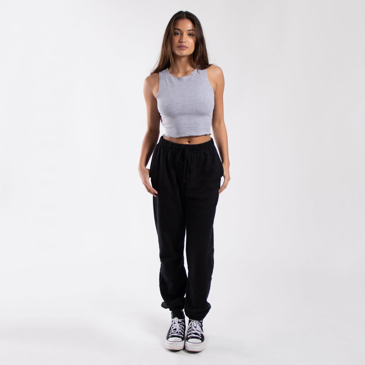 Cropped Lettuce Trim Muscle Tank
