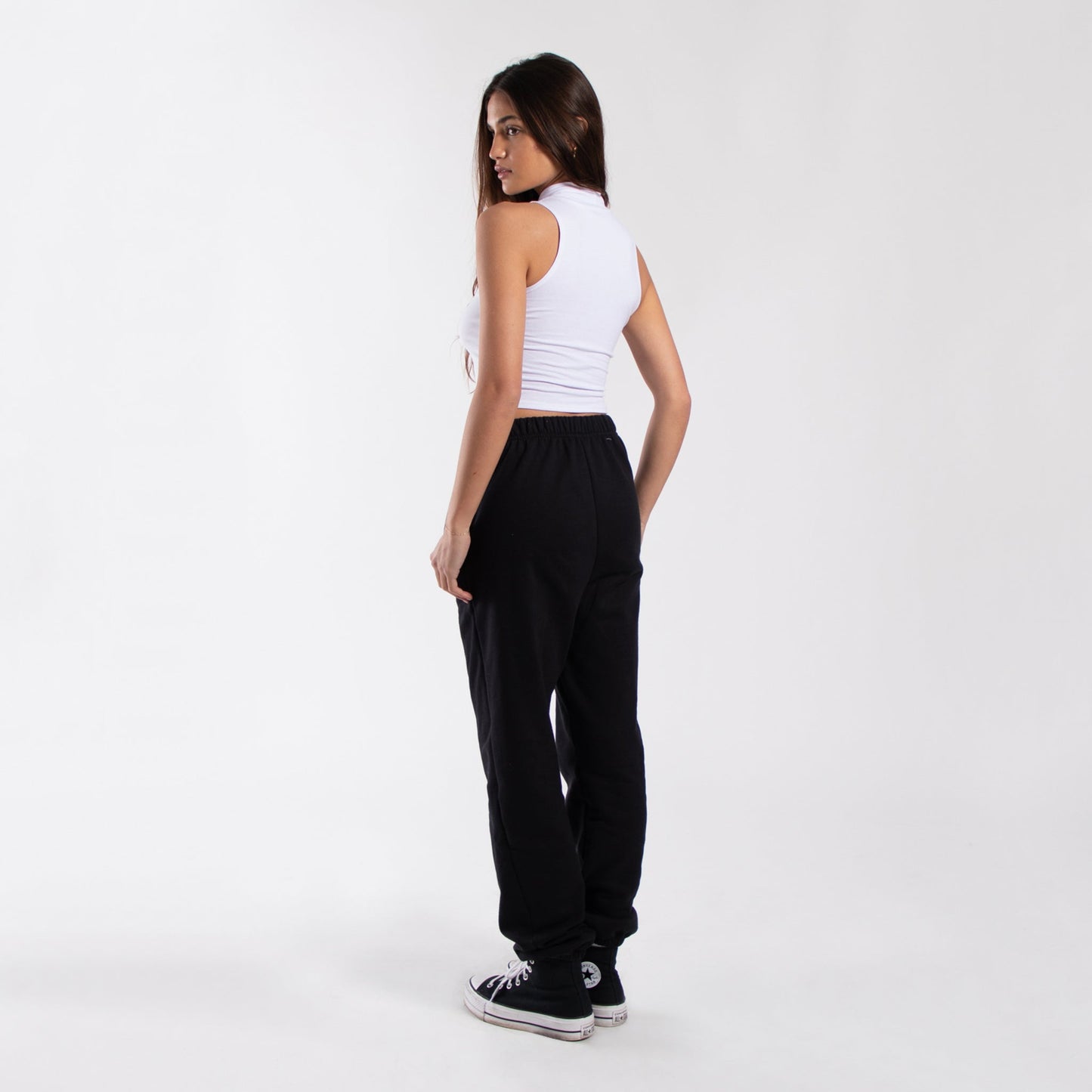 Mock Neck Cropped Muscle Tank