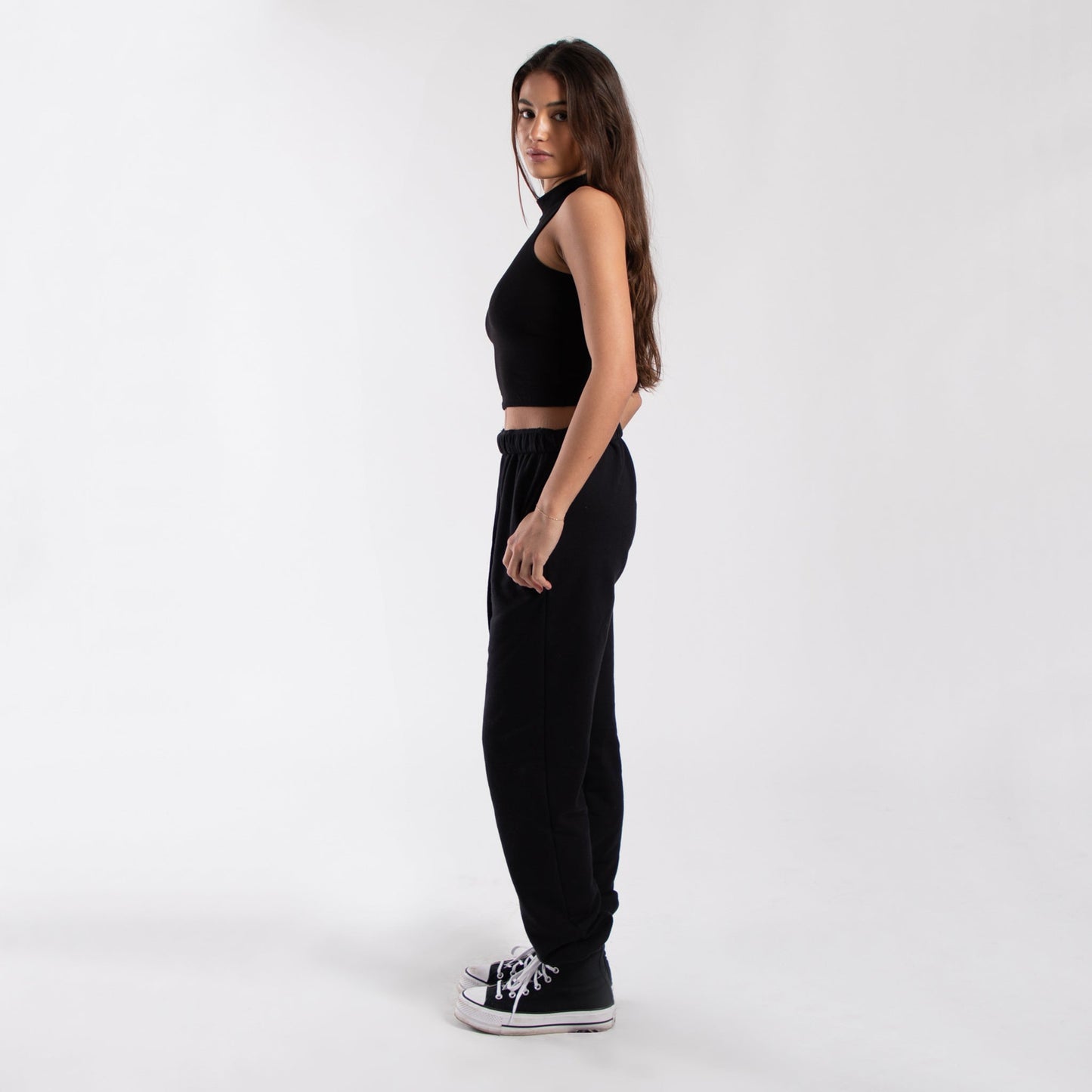 Mock Neck Cropped Muscle Tank
