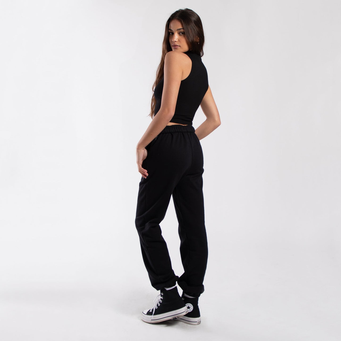 Mock Neck Cropped Muscle Tank