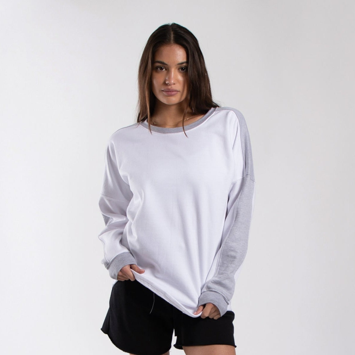 Contrast Crewneck Sweatshirt