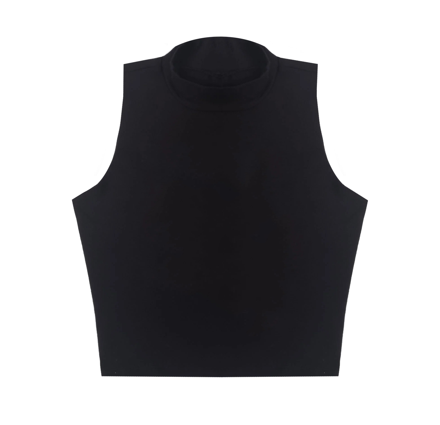 Mock Neck Cropped Muscle Tank