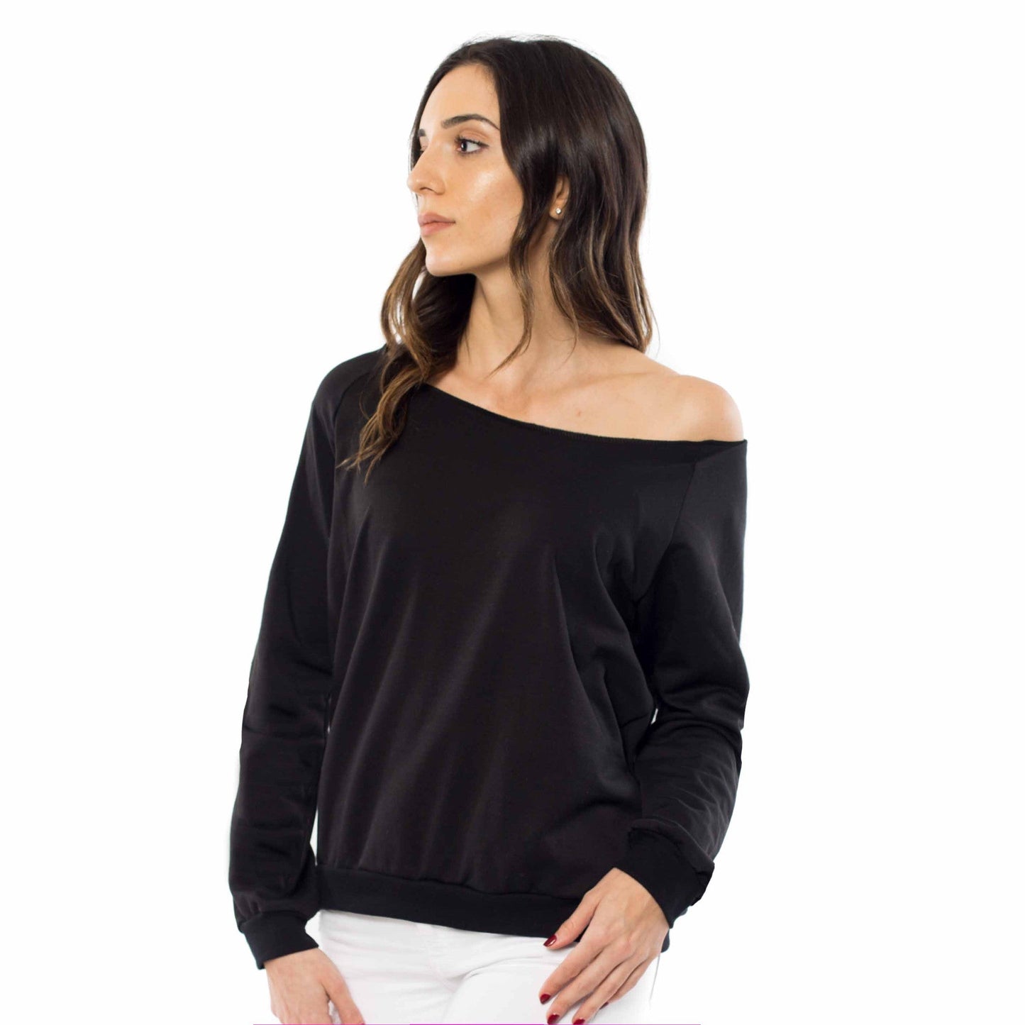 Off Shoulder Pullover Sweatshirt