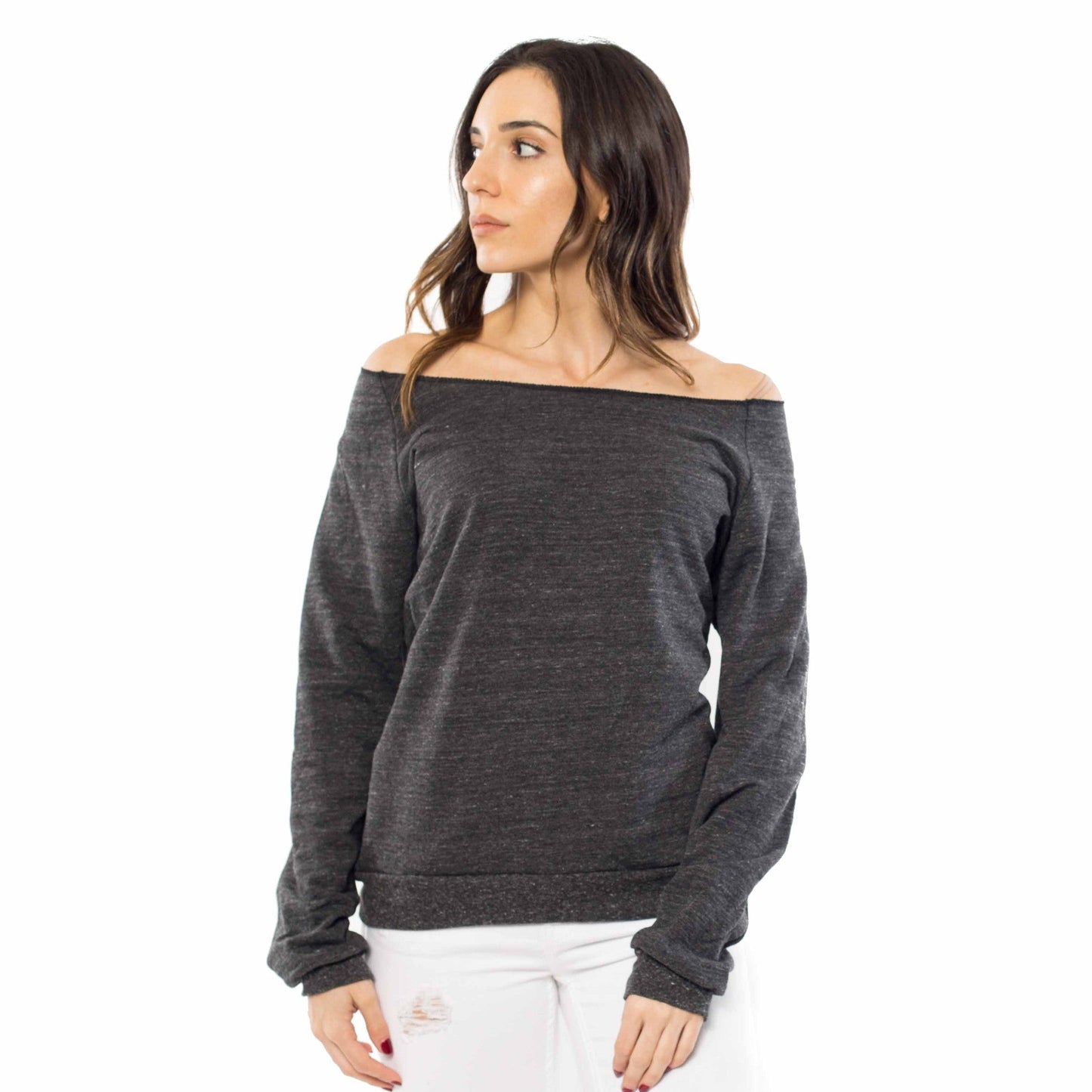 Off Shoulder Pullover Sweatshirt