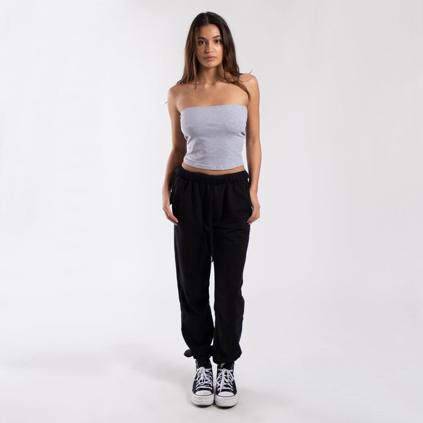 Cropped Strapless Tube Top