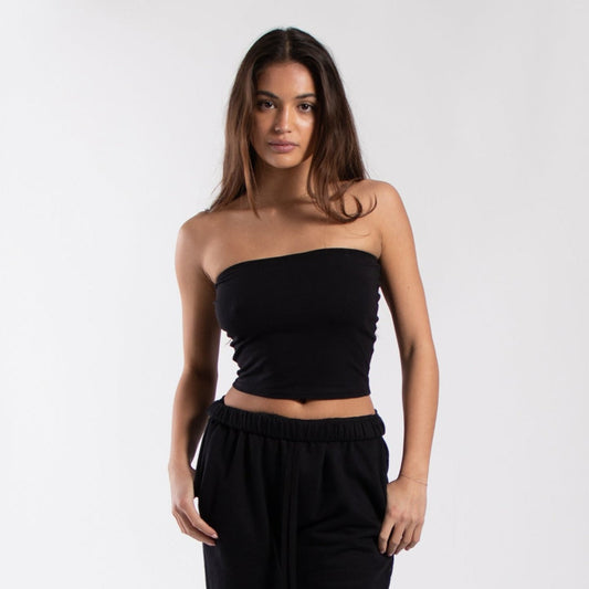 Cropped Strapless Tube Top