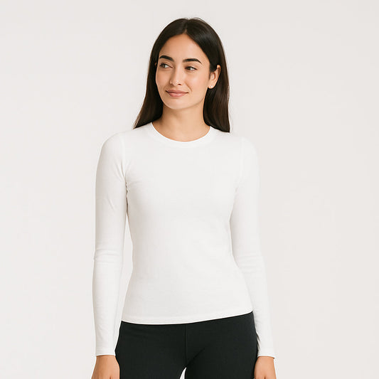 Women's Black Athletic Long Sleeve Nylon Tee