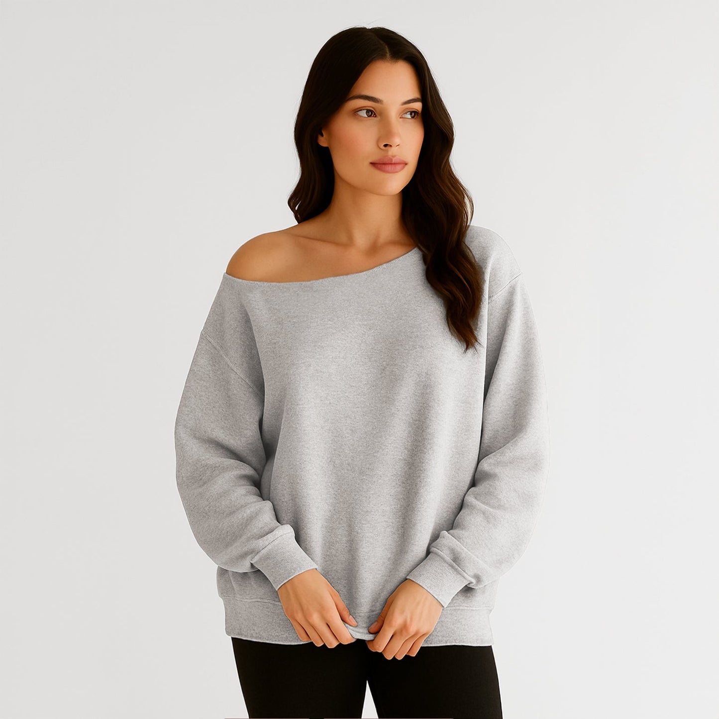 Off Shoulder Pullover Sweatshirt