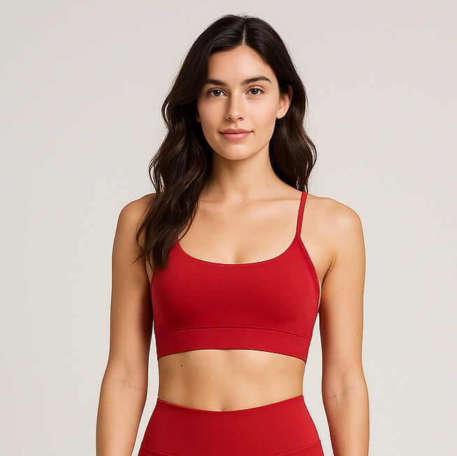 red sports bra