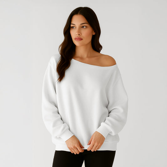 Off Shoulder Pullover Sweatshirt